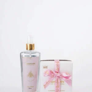 Pampering Gift Set with Fabric Fragrance Spray and 4 Milk Chocolate Pralines