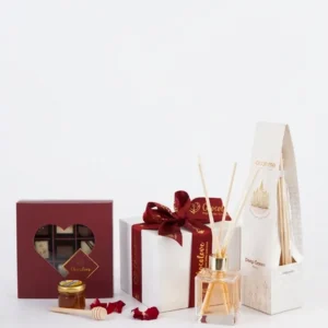 Heartwarming Gift Set with Deep Ocean Diffuser, 9 Milk Chocolates and Honey